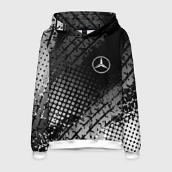Толстовка-худи мужская Mercedes-Benz, цвет: 3D-белый