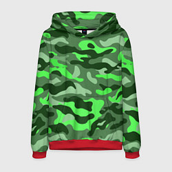 Толстовка-худи мужская CAMOUFLAGE GREEN, цвет: 3D-красный