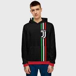 Толстовка-худи мужская JUVENTUS, цвет: 3D-красный — фото 2