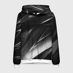 Толстовка-худи мужская GEOMETRY STRIPES BLACK & WHITE, цвет: 3D-белый