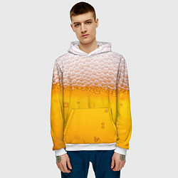 Толстовка-худи мужская ЖИВОЕ ПЕННОЕ, цвет: 3D-белый — фото 2