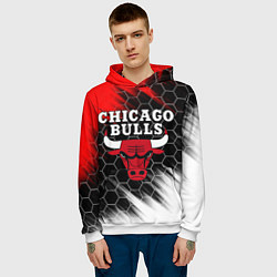 Толстовка-худи мужская CHICAGO BULLS, цвет: 3D-белый — фото 2