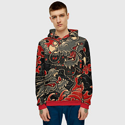 Толстовка-худи мужская Dsquared tatoo DRAGON, цвет: 3D-красный — фото 2
