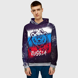 Толстовка-худи мужская Russia Bear, цвет: 3D-меланж — фото 2