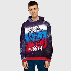 Толстовка-худи мужская Russia Bear, цвет: 3D-красный — фото 2