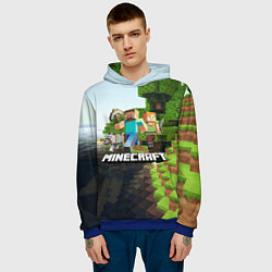 Толстовка-худи мужская Minecraft, цвет: 3D-синий — фото 2