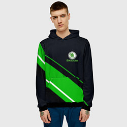 Толстовка-худи мужская SKODA, цвет: 3D-черный — фото 2