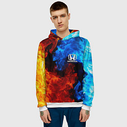 Толстовка-худи мужская HONDA, цвет: 3D-белый — фото 2