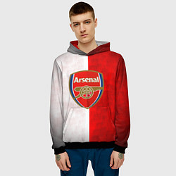 Толстовка-худи мужская FC Arsenal 3D, цвет: 3D-черный — фото 2