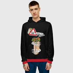 Толстовка-худи мужская Шаурма, цвет: 3D-красный — фото 2