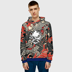 Толстовка-худи мужская CYBERPUNK2077 SAMURAI, цвет: 3D-синий — фото 2