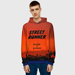 Толстовка-худи мужская Street runner, цвет: 3D-синий — фото 2
