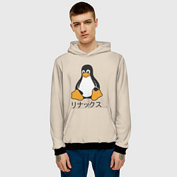 Толстовка-худи мужская Linux, цвет: 3D-черный — фото 2