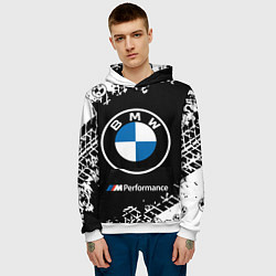Толстовка-худи мужская BMW БМВ, цвет: 3D-белый — фото 2