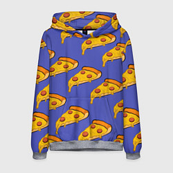 Толстовка-худи мужская Кусочки пиццы, цвет: 3D-меланж