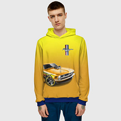 Толстовка-худи мужская Ford mustang - motorsport, цвет: 3D-синий — фото 2