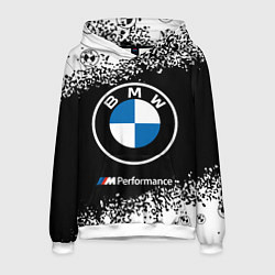 Толстовка-худи мужская BMW БМВ, цвет: 3D-белый
