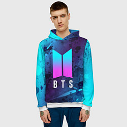 Толстовка-худи мужская BTS БТС, цвет: 3D-белый — фото 2