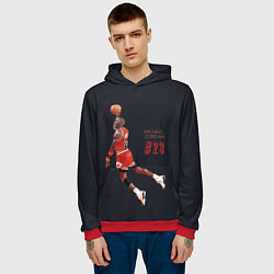 Толстовка-худи мужская MICHAEL JORDAN, цвет: 3D-красный — фото 2