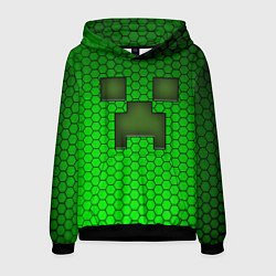 Толстовка-худи мужская Крипер из игры Minecraft, цвет: 3D-черный