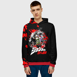 Толстовка-худи мужская JoJo Bizarre Adventure, цвет: 3D-красный — фото 2