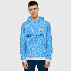 Толстовка-худи мужская Manchester City 2021 Home Kit, цвет: 3D-белый — фото 2