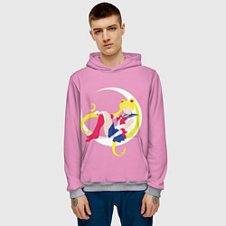 Толстовка-худи мужская Сейлор мун, цвет: 3D-меланж — фото 2