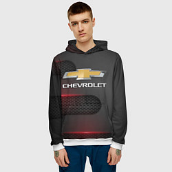 Толстовка-худи мужская CHEVROLET, цвет: 3D-белый — фото 2