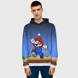 Толстовка-худи мужская Mario, цвет: 3D-белый — фото 2