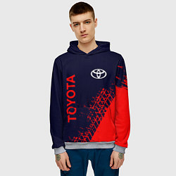 Толстовка-худи мужская TOYOTA ТОЙОТА, цвет: 3D-меланж — фото 2
