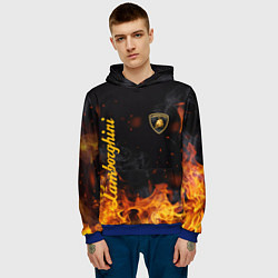 Толстовка-худи мужская LAMBORGHINI, цвет: 3D-синий — фото 2