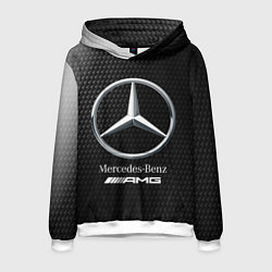 Толстовка-худи мужская MERCEDES МЕРСЕДЕС, цвет: 3D-белый