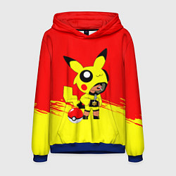 Толстовка-худи мужская Brawl starsLeon pikachu, цвет: 3D-синий