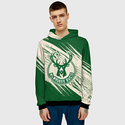 Толстовка-худи мужская Милуоки Бакс, цвет: 3D-черный — фото 2