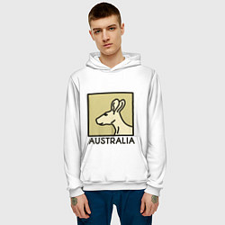 Толстовка-худи мужская Australia, цвет: 3D-белый — фото 2
