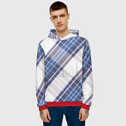 Толстовка-худи мужская Шотландка Z, цвет: 3D-красный — фото 2