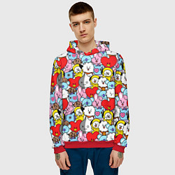 Толстовка-худи мужская BT21 BTS, цвет: 3D-красный — фото 2