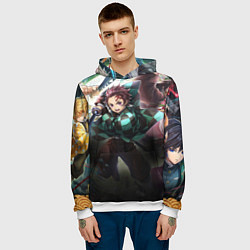 Толстовка-худи мужская КЛИНОК РАССЕКАЮЩИЙ ДЕМОНОВ, цвет: 3D-белый — фото 2