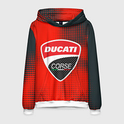Толстовка-худи мужская Ducati Corse logo, цвет: 3D-белый
