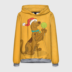 Толстовка-худи мужская Новогодний леденец, цвет: 3D-меланж