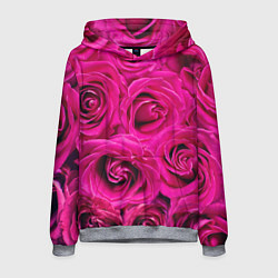 Толстовка-худи мужская Розы, цвет: 3D-меланж