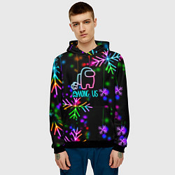Толстовка-худи мужская Among Us New Year, цвет: 3D-черный — фото 2