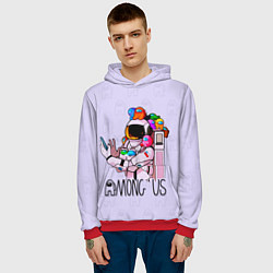 Толстовка-худи мужская Among Us, цвет: 3D-красный — фото 2