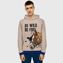 Толстовка-худи мужская Be wild be free, цвет: 3D-синий — фото 2