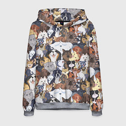 Толстовка-худи мужская Dogs, цвет: 3D-меланж