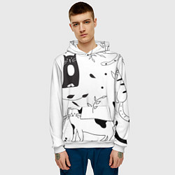 Толстовка-худи мужская Кис-Кис, цвет: 3D-белый — фото 2