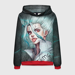 Толстовка-худи мужская Доктор Стоун, цвет: 3D-красный