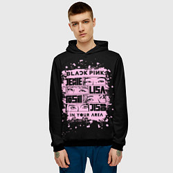 Толстовка-худи мужская BLACKPINK, цвет: 3D-черный — фото 2