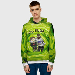 Толстовка-худи мужская Репер - OG Buda, цвет: 3D-белый — фото 2