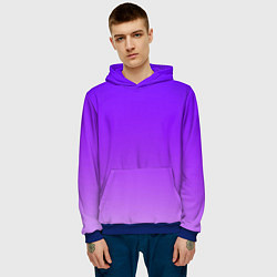Толстовка-худи мужская Фиолетовый космос, цвет: 3D-синий — фото 2
